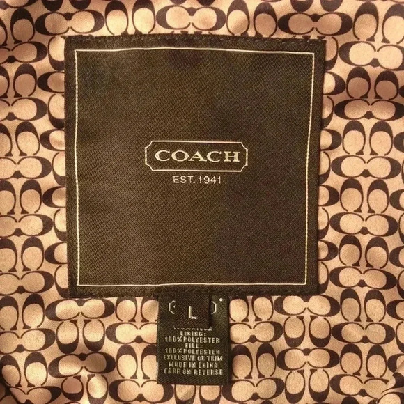 Coach Brown Diamond Quilted with Signature C Lining Jacket - Picture 11 of 12